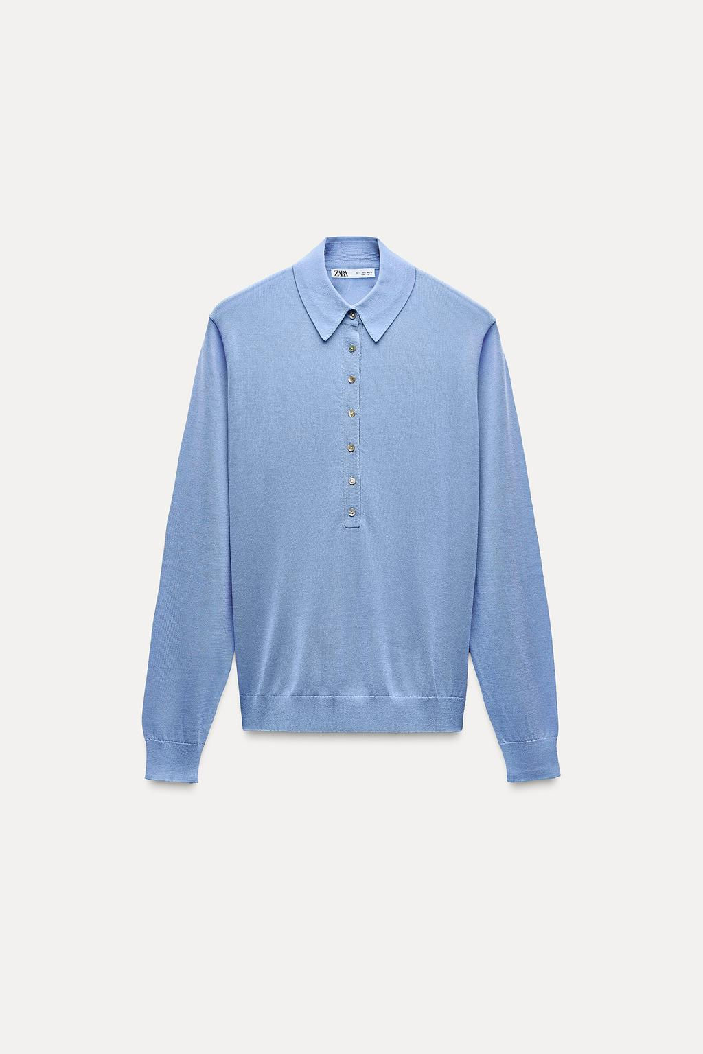 KNIT POLO SHIRT WITH BUTTONS - Zara фото 3