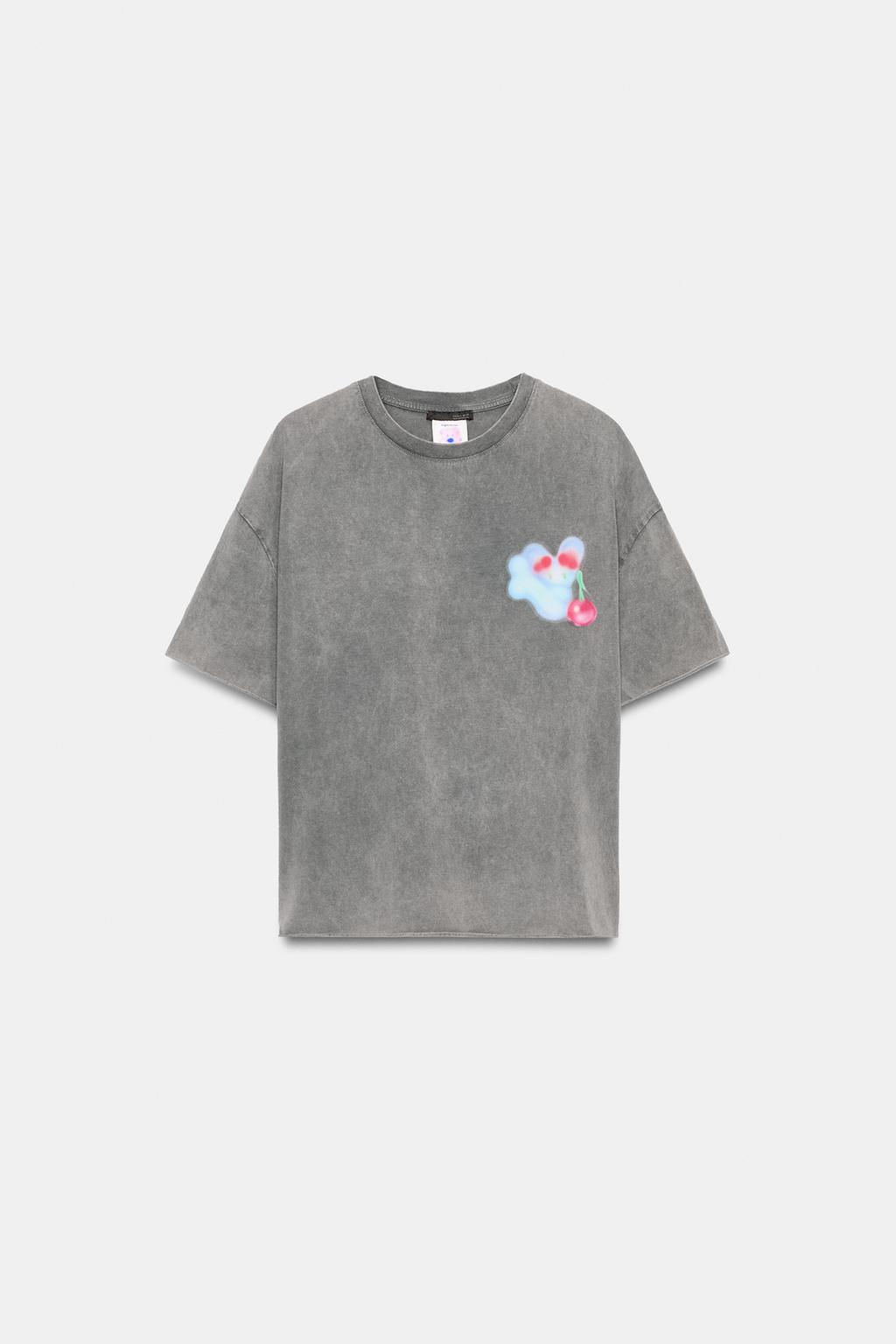 ANGELA BACHER FADED-EFFECT T-SHIRT - Zara фото 5