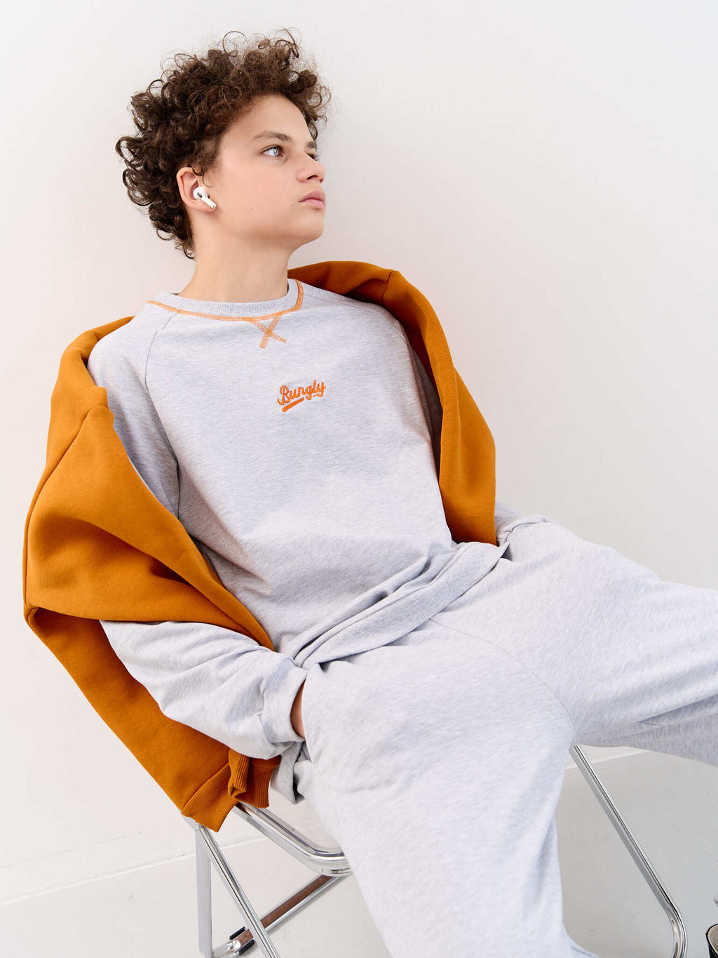 Свитшот облегченный Серый меланж 7+ - Bungly фото 7