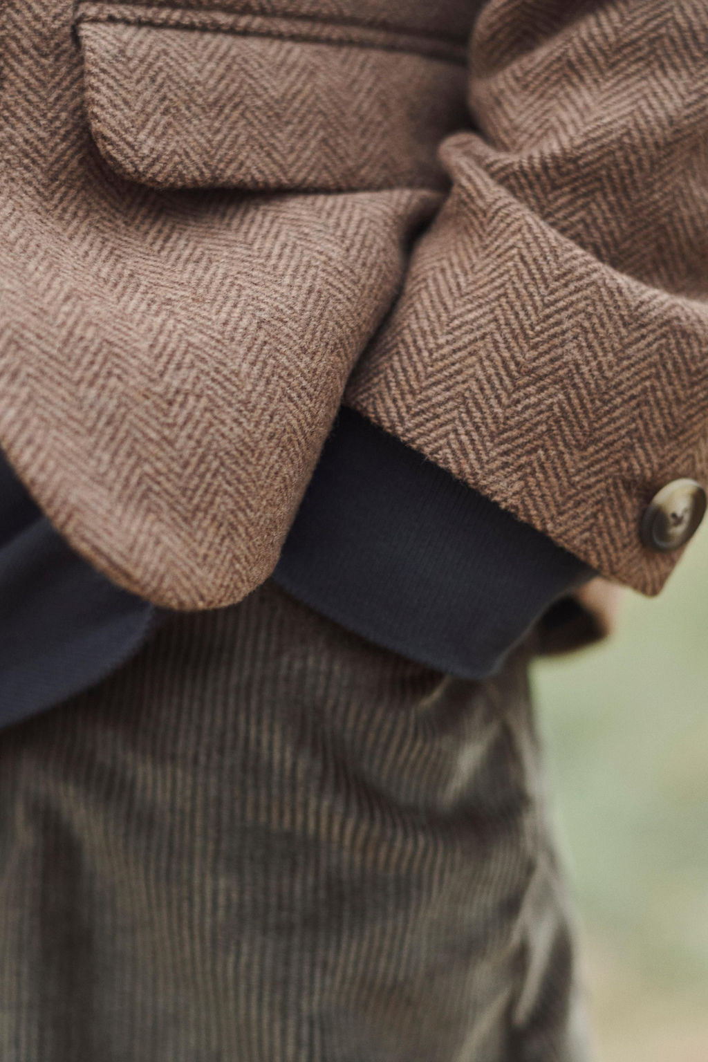 LIMITED EDITION HERRINGBONE BLAZER WITH WOOL AND ELBOW PATCHES