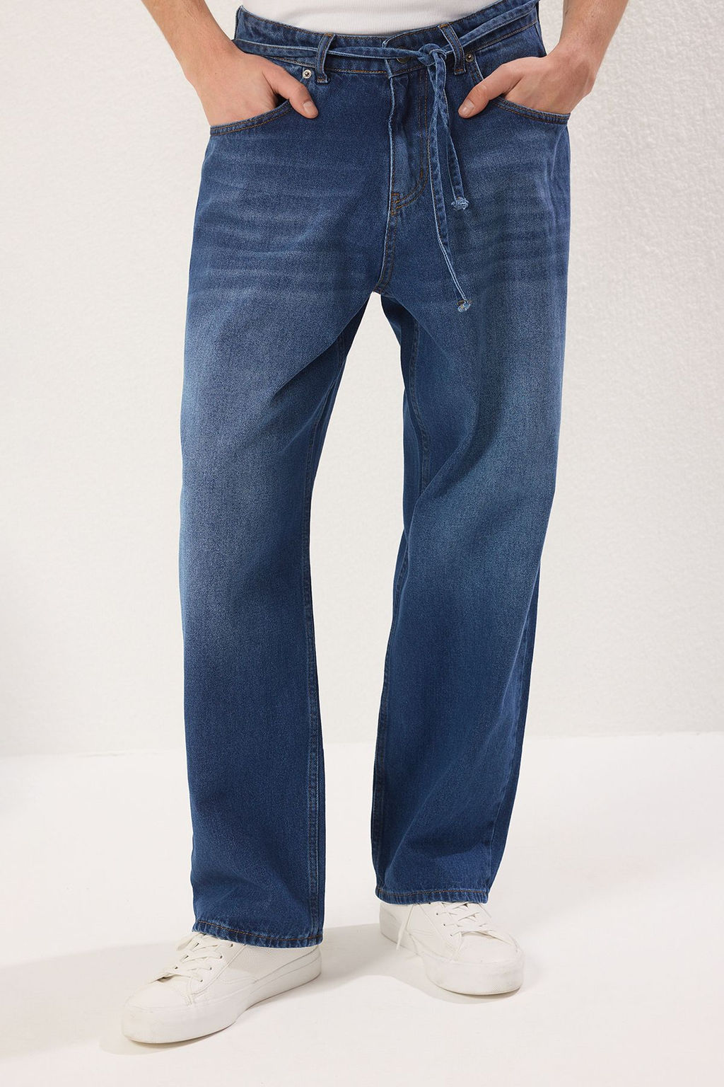 TRENDYOL MAN Mavi Erkek Baggy Fit Jeans Bol Kot Pantolon TMNSS25JE00002 - Trendyolmilla фото 18