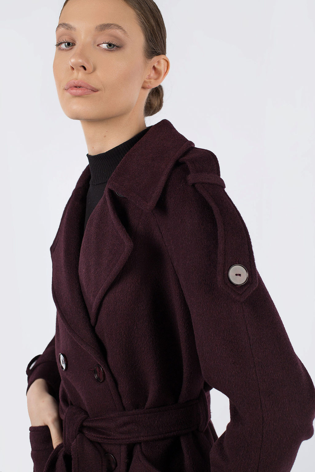 01-11365 Пальто женское демисезонное (пояс)