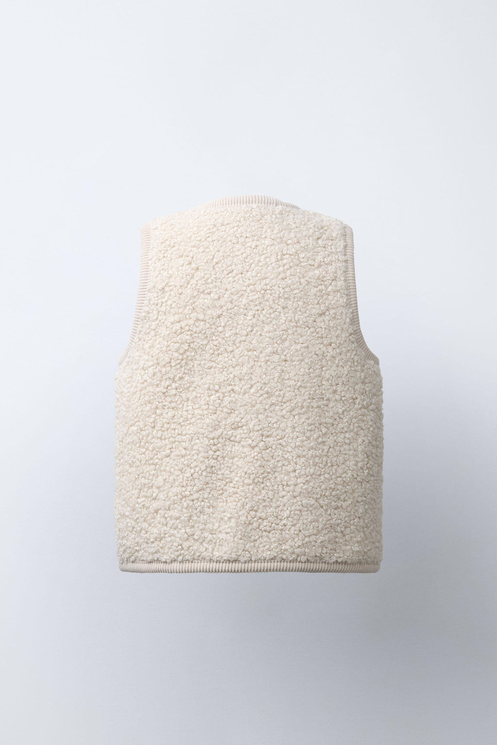 CONTRAST CORDUROY AND FAUX SHEARLING WAISTCOAT - Zara фото 3
