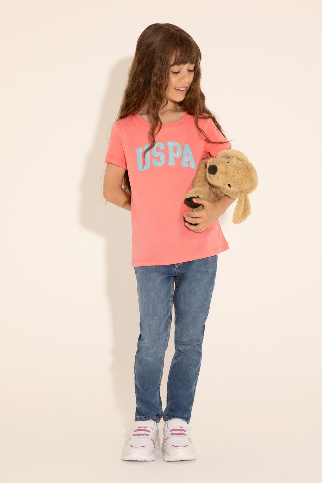 Неоново-розовая базовая футболка с круглым вырезом для девочек Неожиданная скидка в корзине - U.s. polo assn фото 7