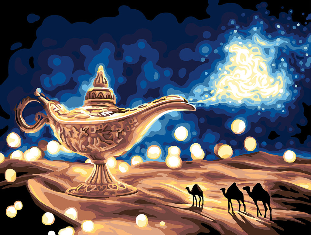 ФРЕЯ PNB/PMDD-265 Набор для раскрашивания по номерам ( со светодиодами ) 40 х 30 см Волшебная лампа