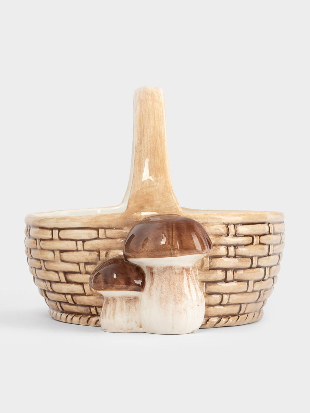Конфетница, 17х16 см, с ручкой, керамика D, бежевая, Корзинка с грибами, Autumn forest - Anna lafarg фото 4