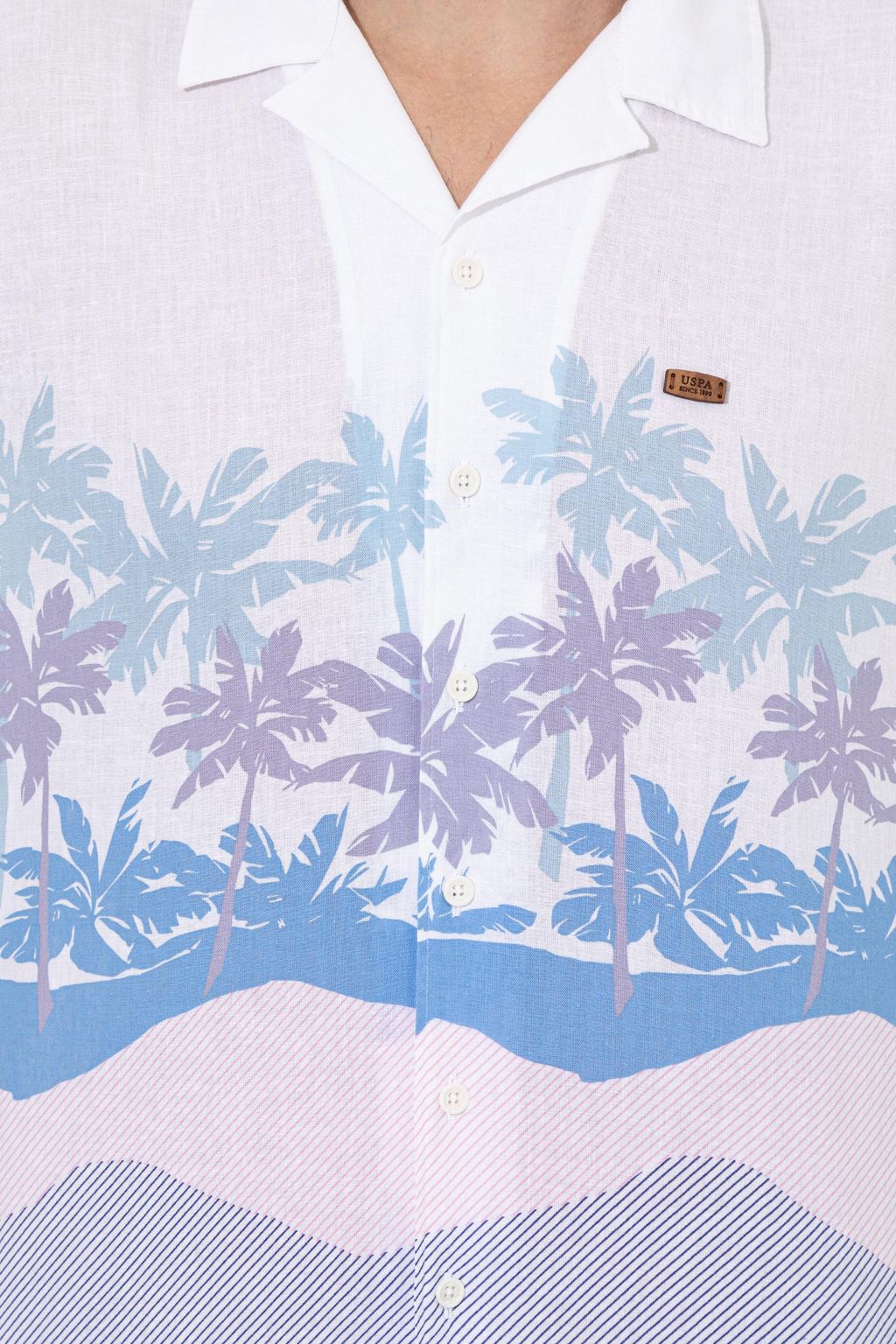 U. S. Polo Assn Мужская синяя рубашка с коротким рукавом - U.s. polo assn фото 6