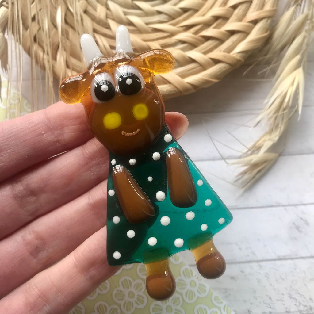 Брошь Корова в платье - Стрекоза фото 3