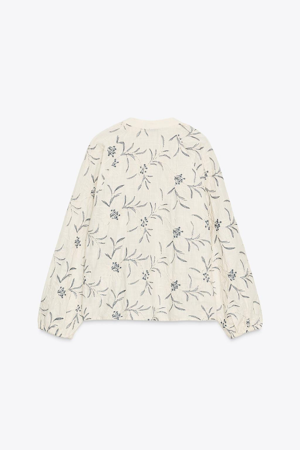RUSTIC TEXTURED EMBROIDERED BLOUSE - Zara фото 7