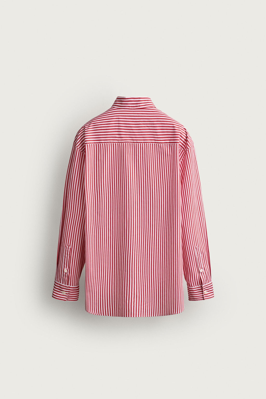 CAMISA BOXY FIT RAYAS / Blanco / Rojo - Zara фото 8