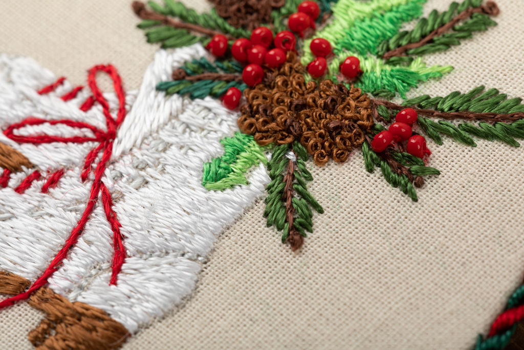 Набор для вышивания PANNA Живая картина JK-2270 Новогодняя игрушка. Коньки 8 х 8 см