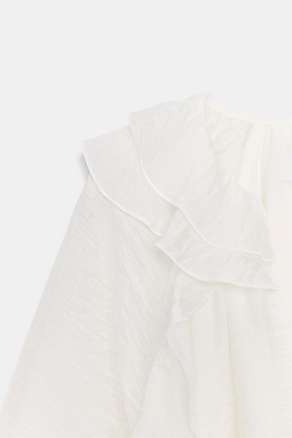 BLUSA VOLANTES FRUNCES / Blanco - Zara фото 8
