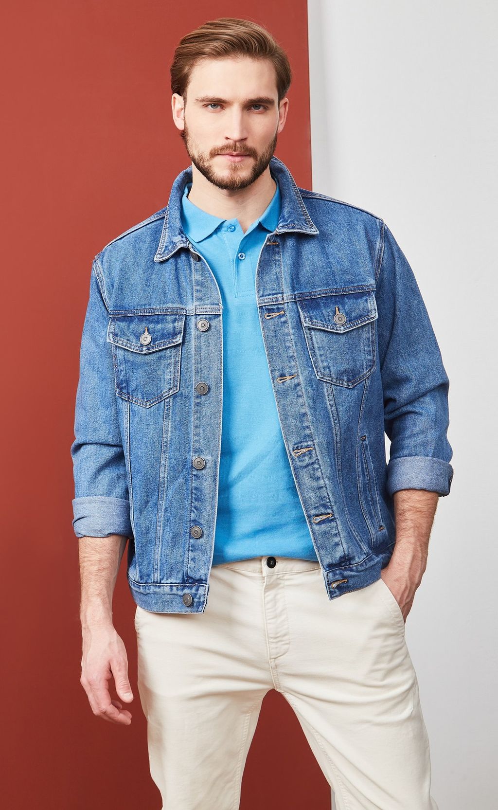 Куртка джинс P011-1336 middle blue