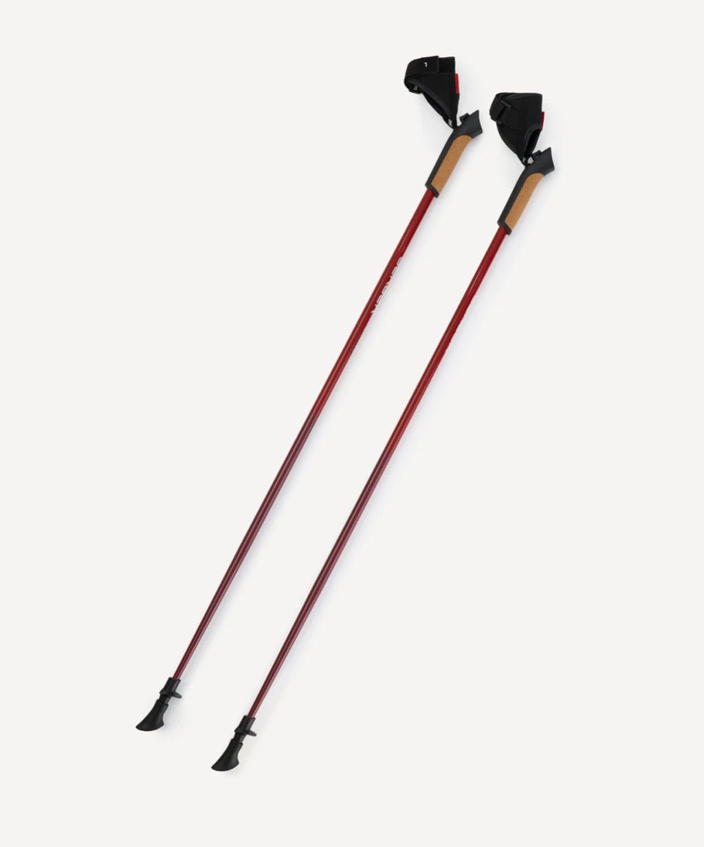 Палки для скандинавской ходьбы BERGER Travel Forest BTF25NP1-01, 106 см, цельные, красный фото 2