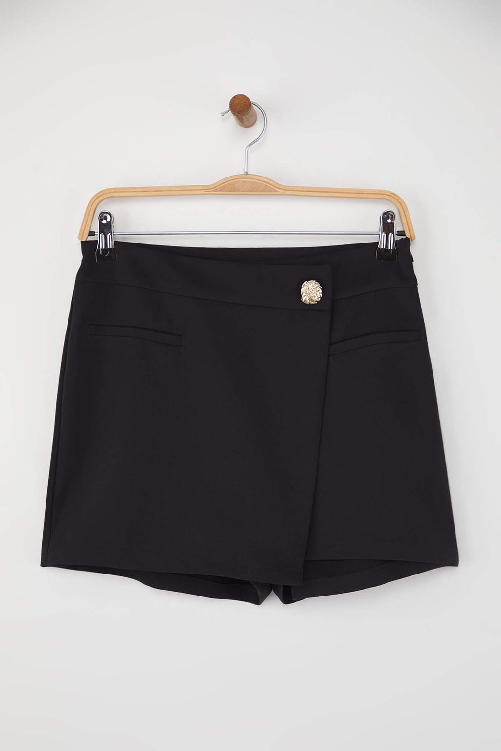 Koyu Kahverengi Dugme Detayl? Mini Sort Etek Sort & Bermuda TWOAW26SR00027 - Trendyolmilla фото 4