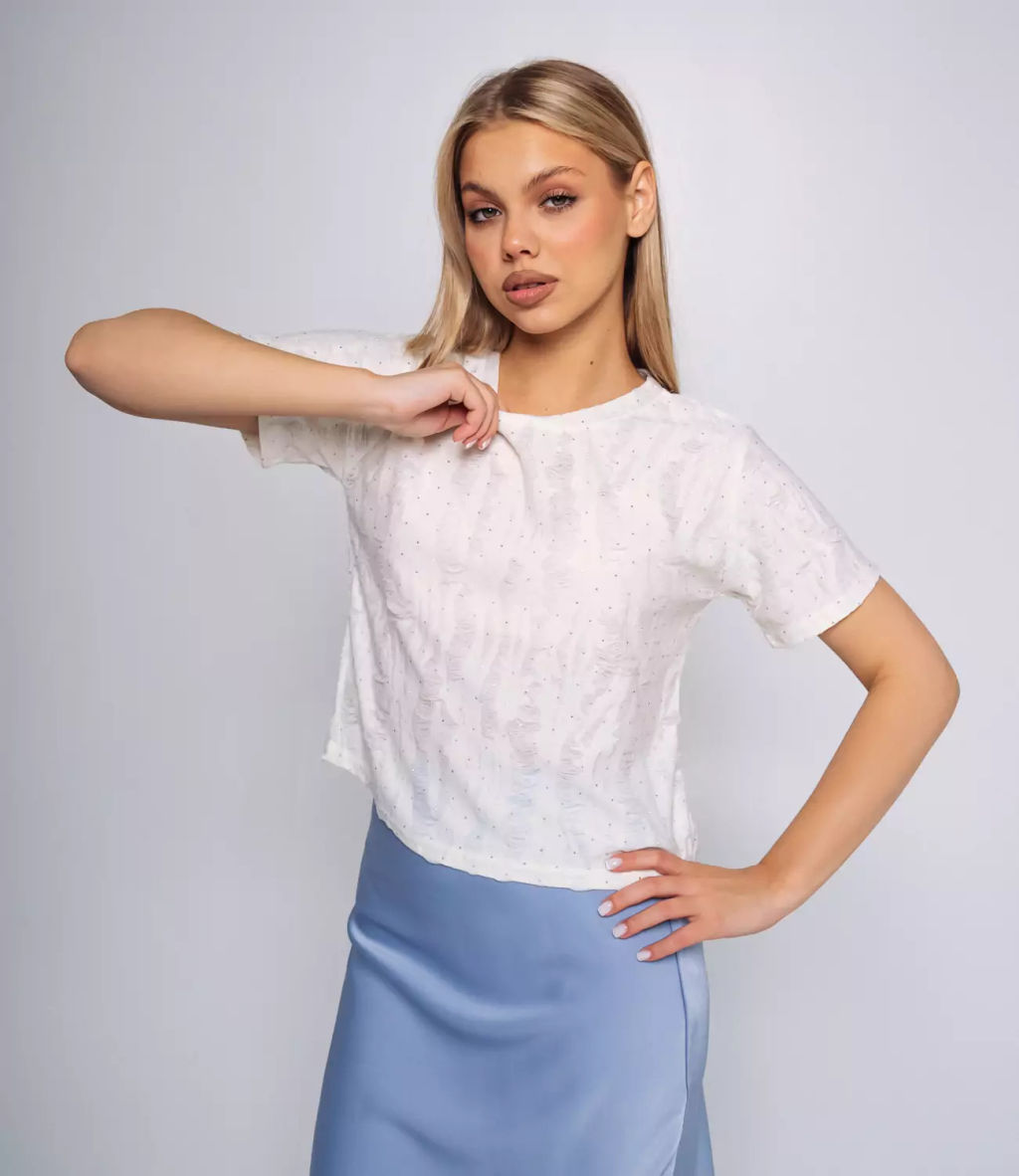 Футболка #КТ2628, молочный