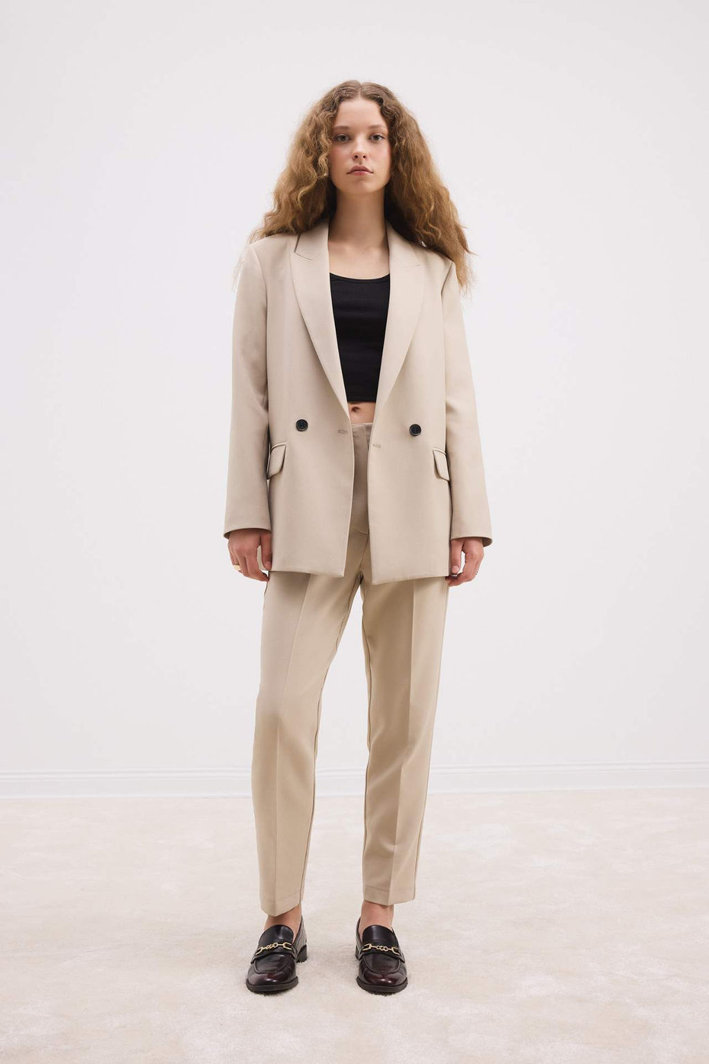 Crop Klasik Pantolon Carrot Fit Siyah Fermuarl? Yuksek Bel Basic Duz Dar Paca - Defacto фото 3