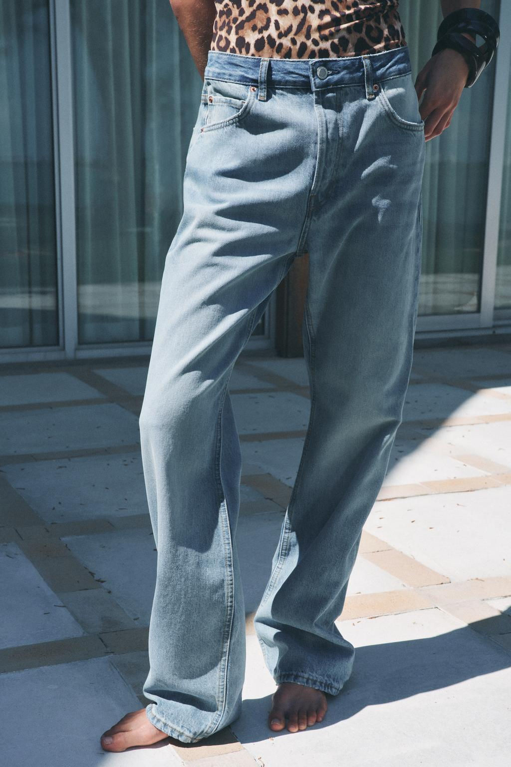 RELAXED LOW-WAIST STRAIGHT-LEG ZW COLLECTION JEANS - Zara фото 3