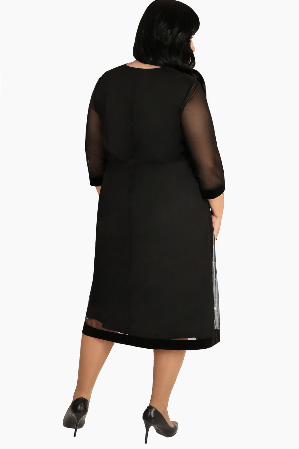 Платье черное с синим цветком - Almond фото 3