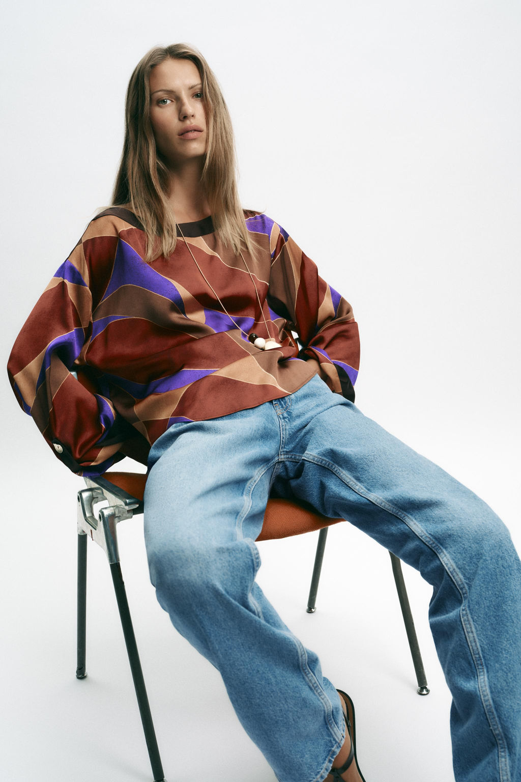 PRINTED SATIN SHIRT - Zara фото 4