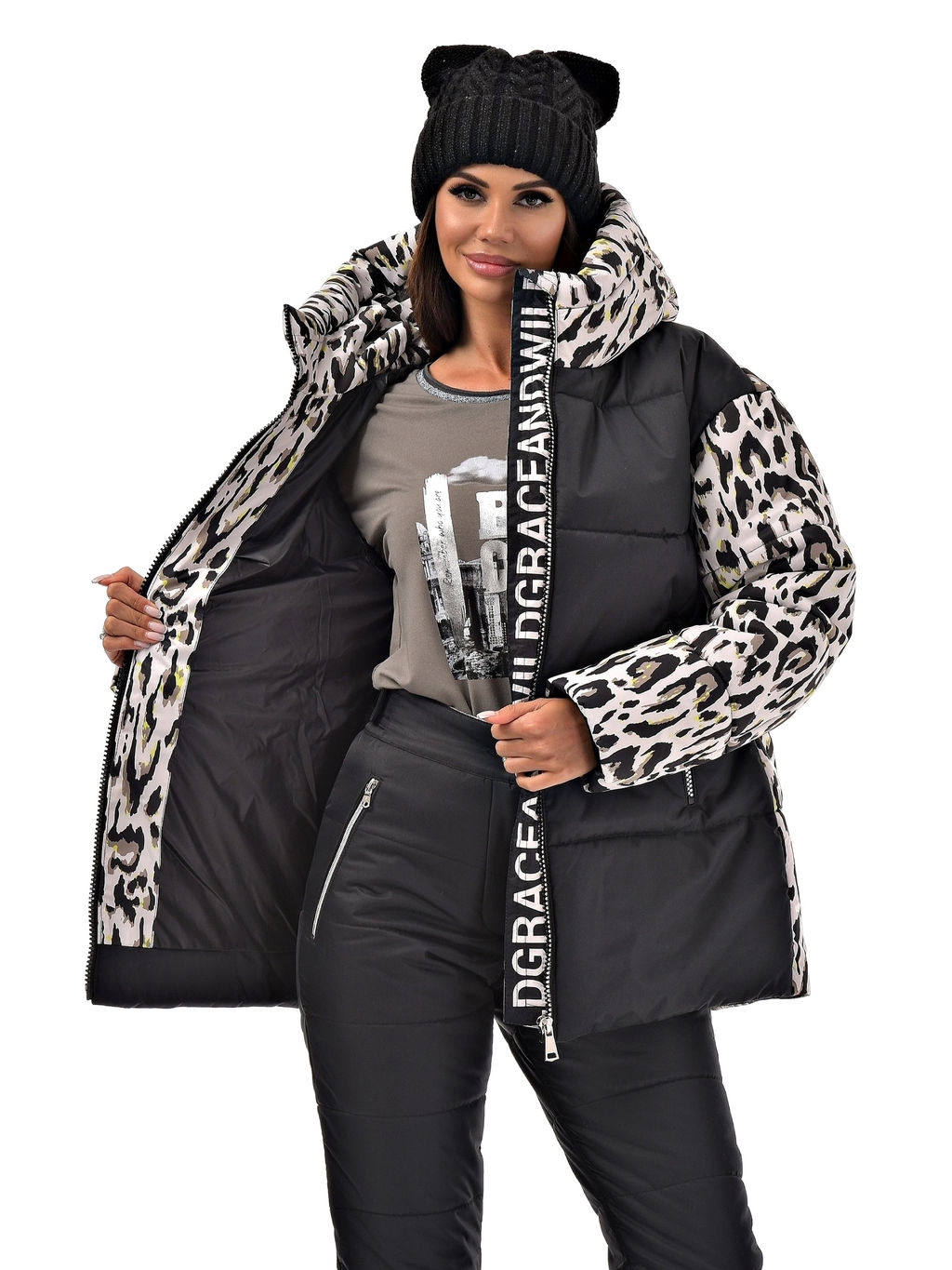 до -20, синтепон 300 г с дизайнерским принтом, зимняя куртка - А+б коллекция фото 7