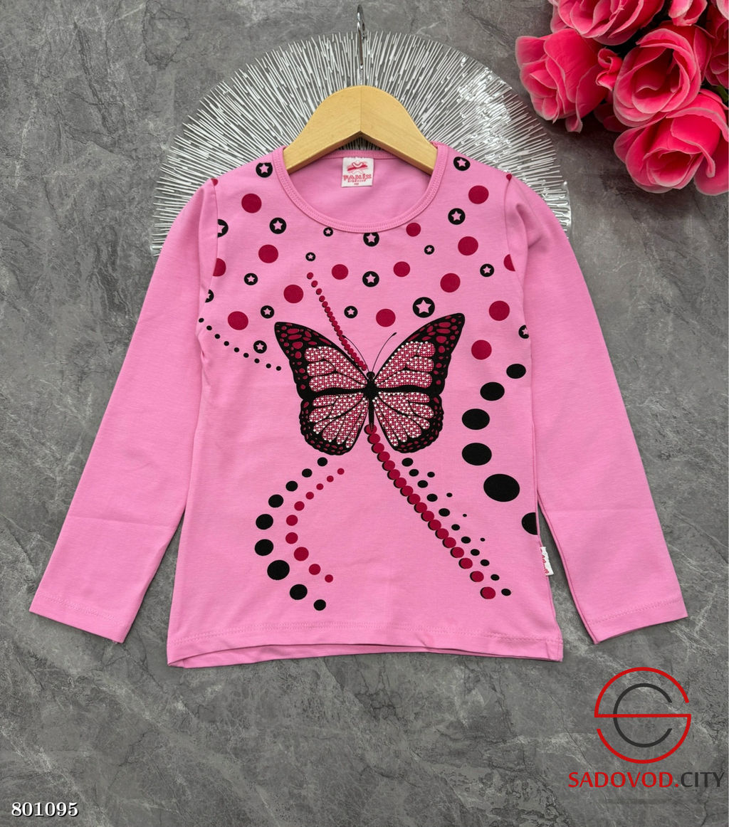 Кофта для девочки с рисунком (бабочка)
