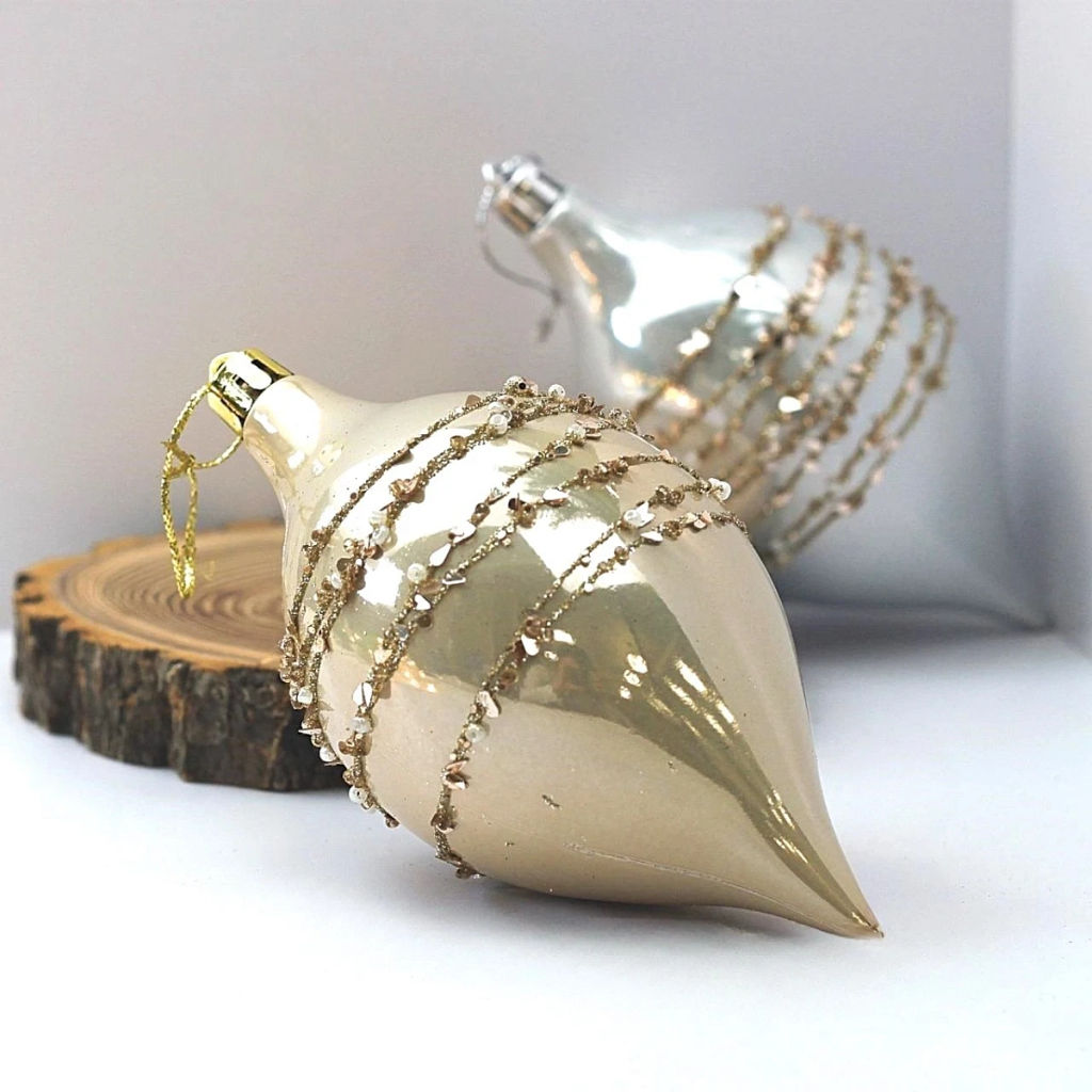 Набор украшений SHINE "Star Thread" 13,8х6,5 см (2 шт.), light champagne/silver