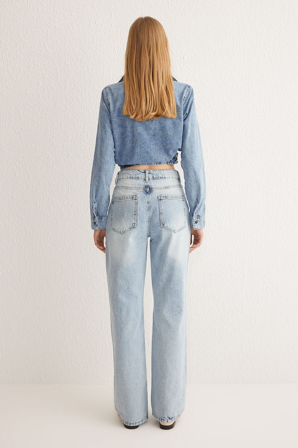 Ac?k Mavi Yuksek Bel Wide Leg Jeans TWOSS25JE00068 - Trendyolmilla фото 5