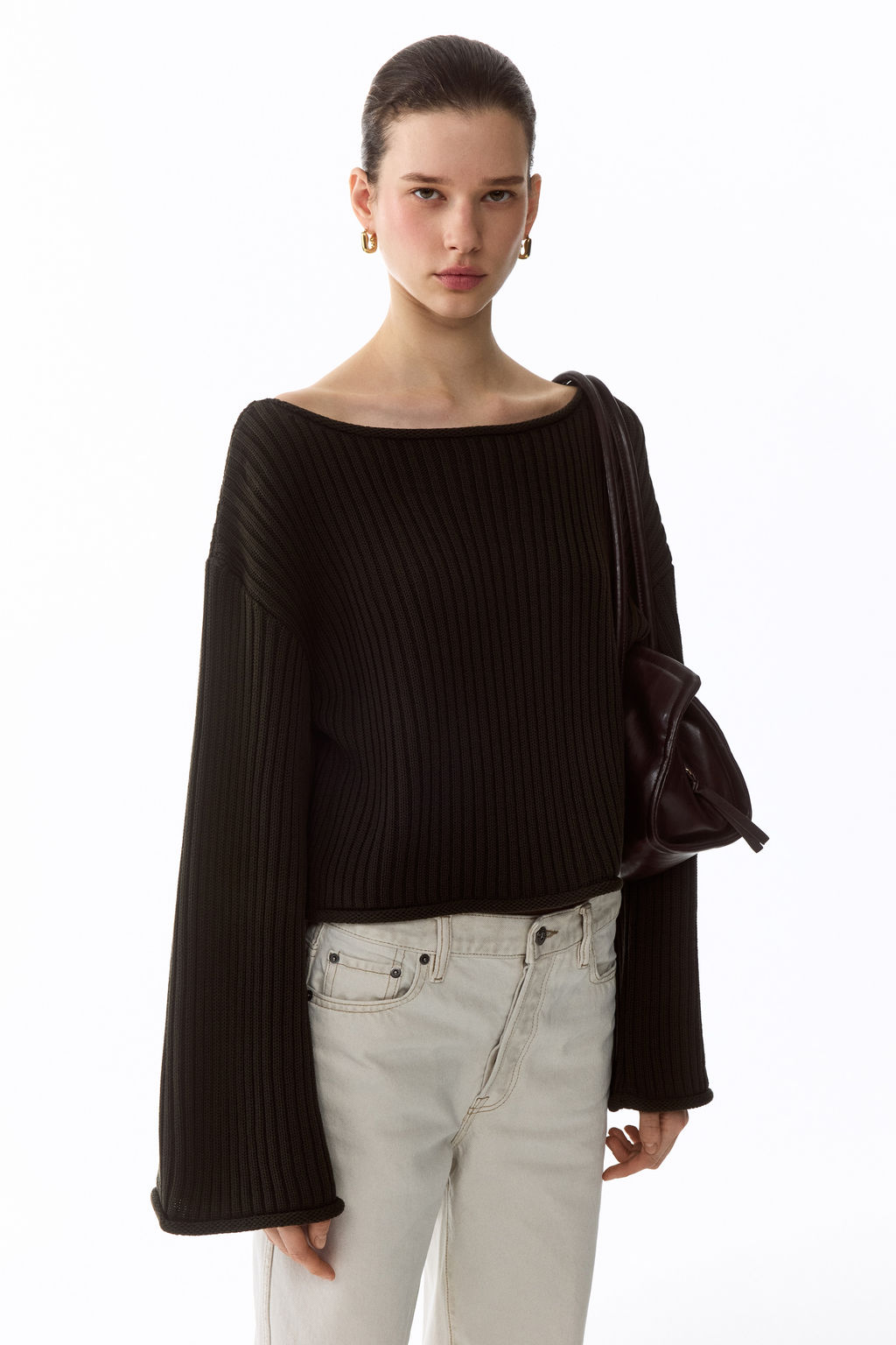 Jersey de punto acanalado con escote barco - H&m фото 5