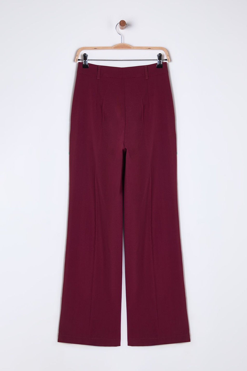 Bordo Pilili Wide Leg/Genis Paca Dokuma Pantolon TWOAW25PL00113