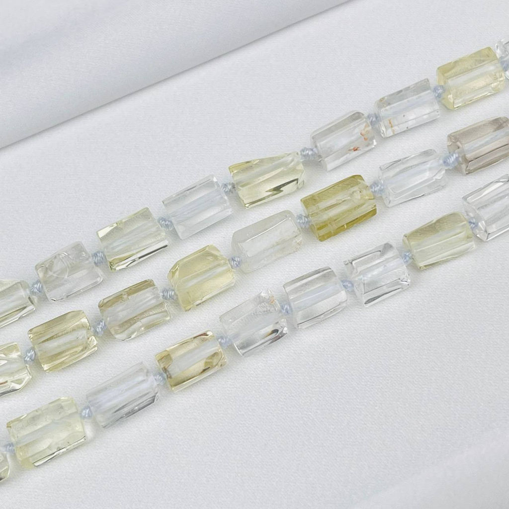 Бусины для украшений из Горного Хрусталя и Лимонного кварца 40 см