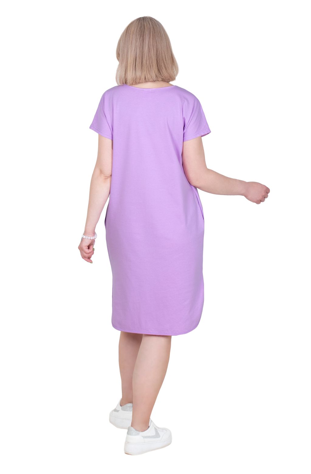 Футболка удлинённая Бутон Х-370 (44-60) кулирка - Лотос фото 2