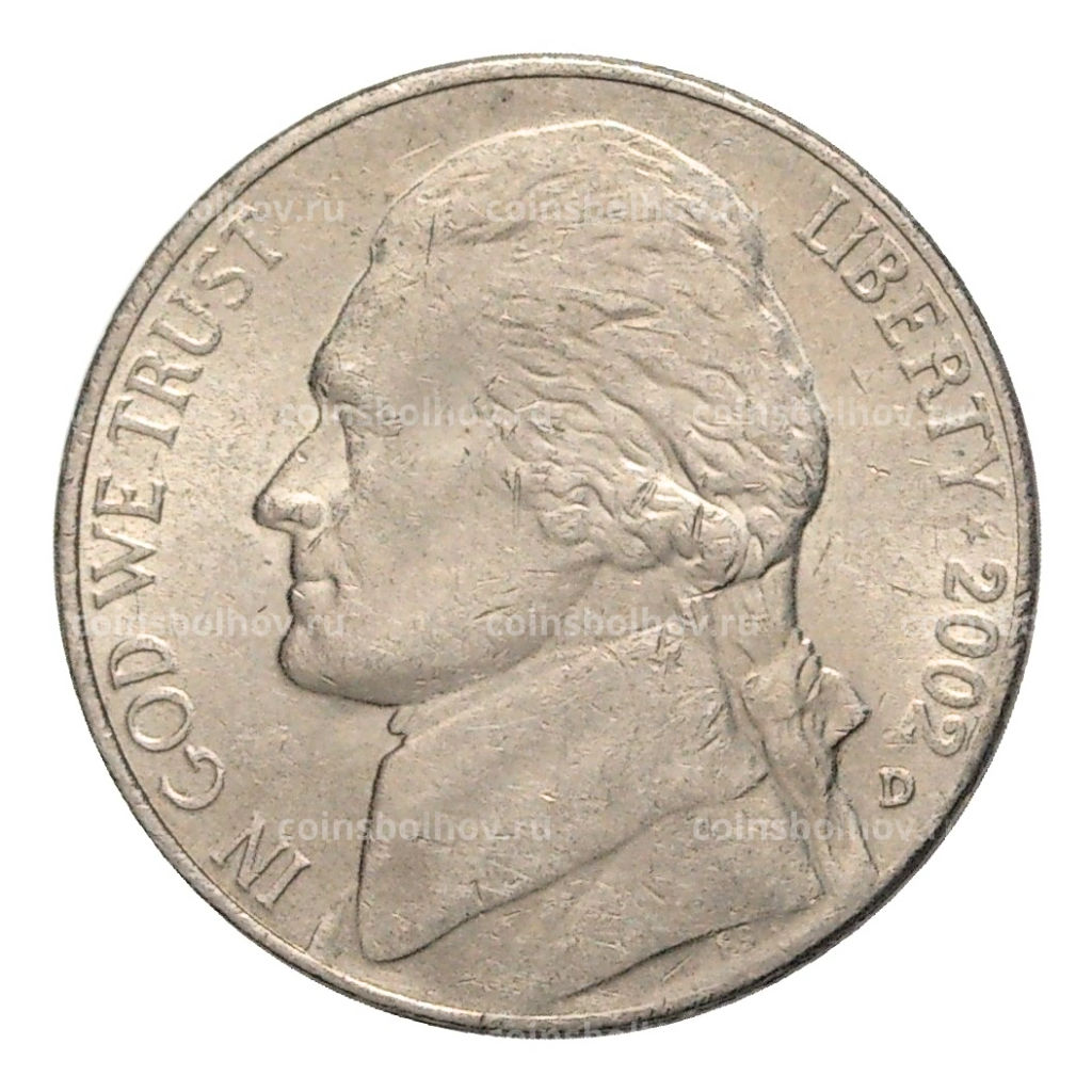 5 центов 2002 года D