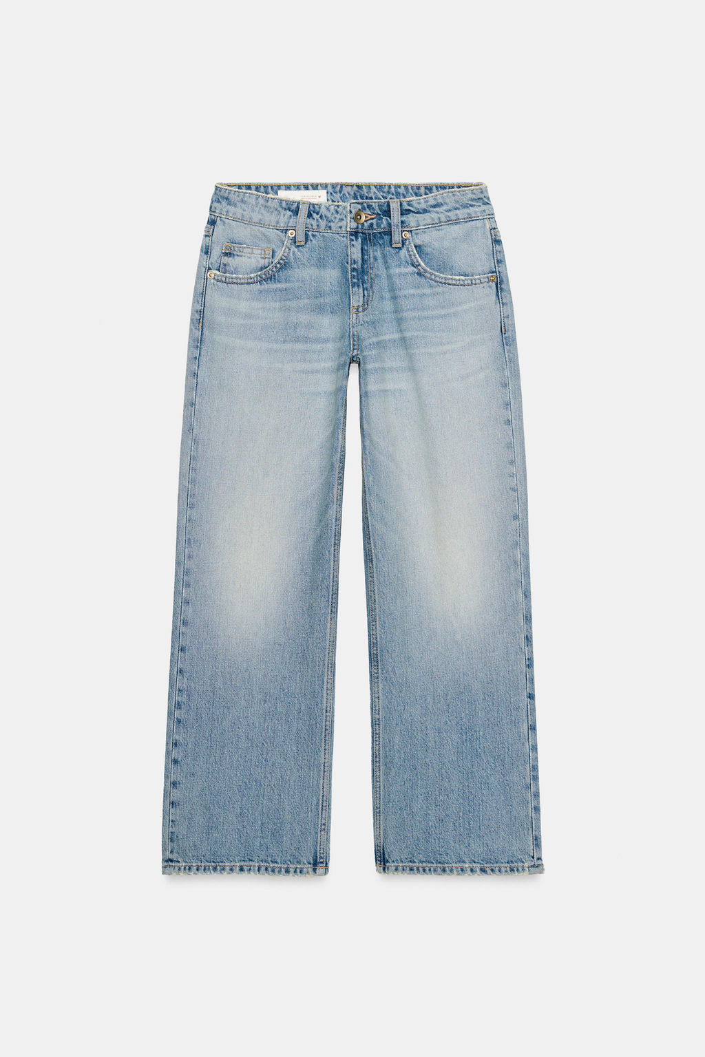 JEANS TRF WIDE LEG CROPPED TIRO BAJO / Azul claro - Zara фото 6