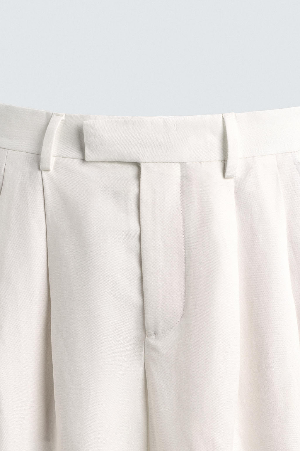 PANTAL?N RELAXED FIT TRAJE VISCOSA - LINO / Blanco - Zara фото 7