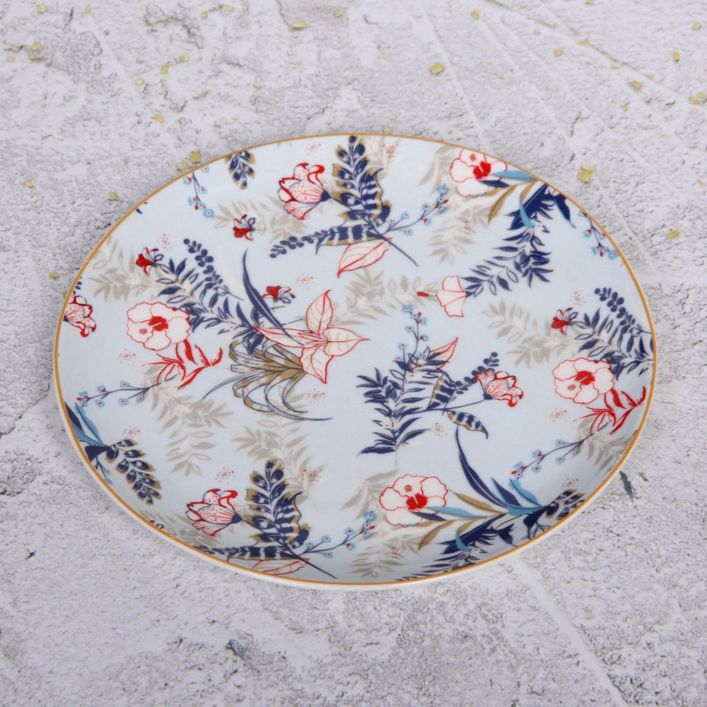 Цена за 3 шт. Тарелка керамическая "Paradise" 17,5см, голубая