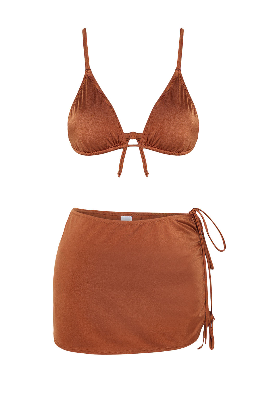 TRENDYOLMILLA Kahverengi Ucgen Brazilian 3lu Bikini Tak?m? TBESS24BT00022  фото 9