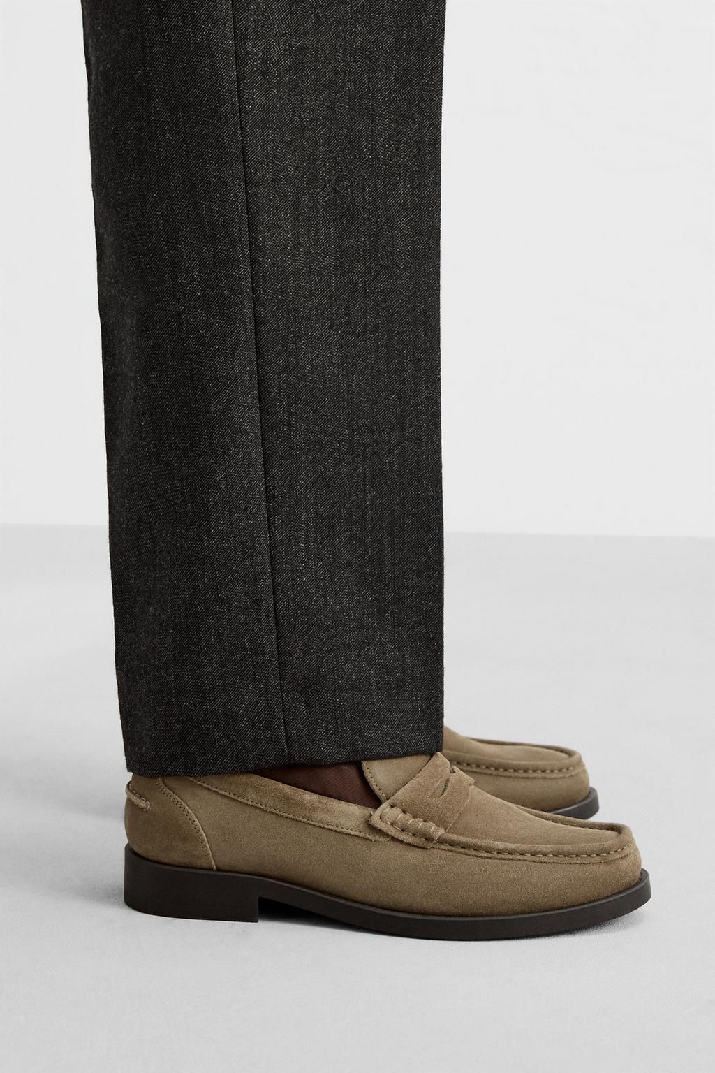 LEATHER PENNY STRAP LOAFERS - Zara фото 4