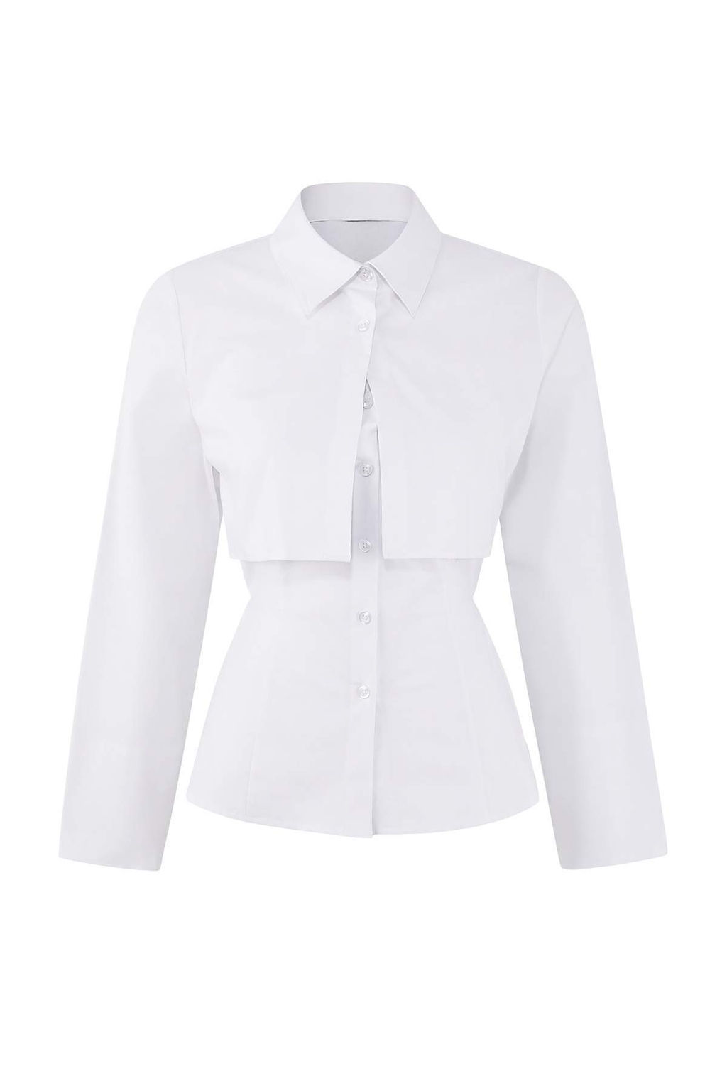 Ac?k Mavi Ikili Parcal? Lycral? Poplin Bedene Oturan Gomlek TWOSS26GO00064