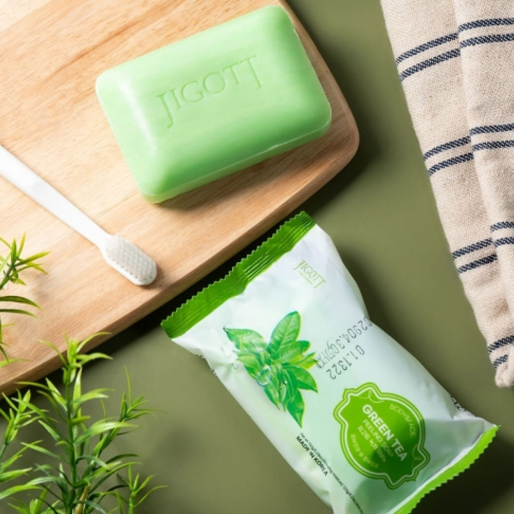 Jigott Мыло-скраб для лица и тела с экстрактом зеленого чая / Green Tea Scrub Soap, 150 г