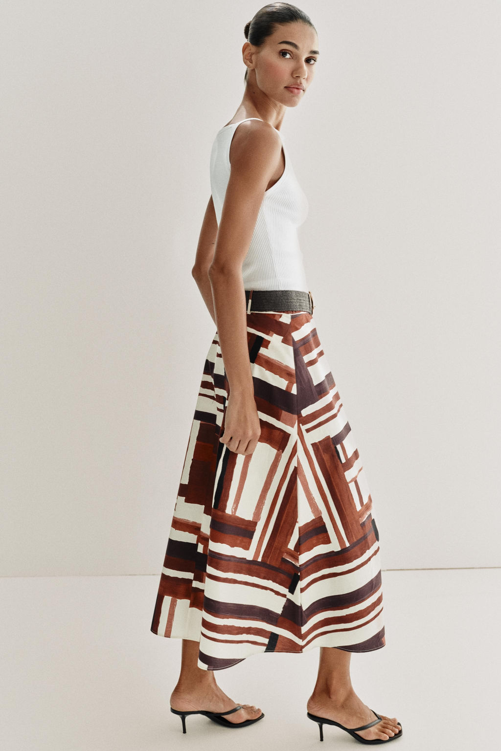 FALDA ESTAMPADA CINTUR?N / Multicolor - Zara фото 4