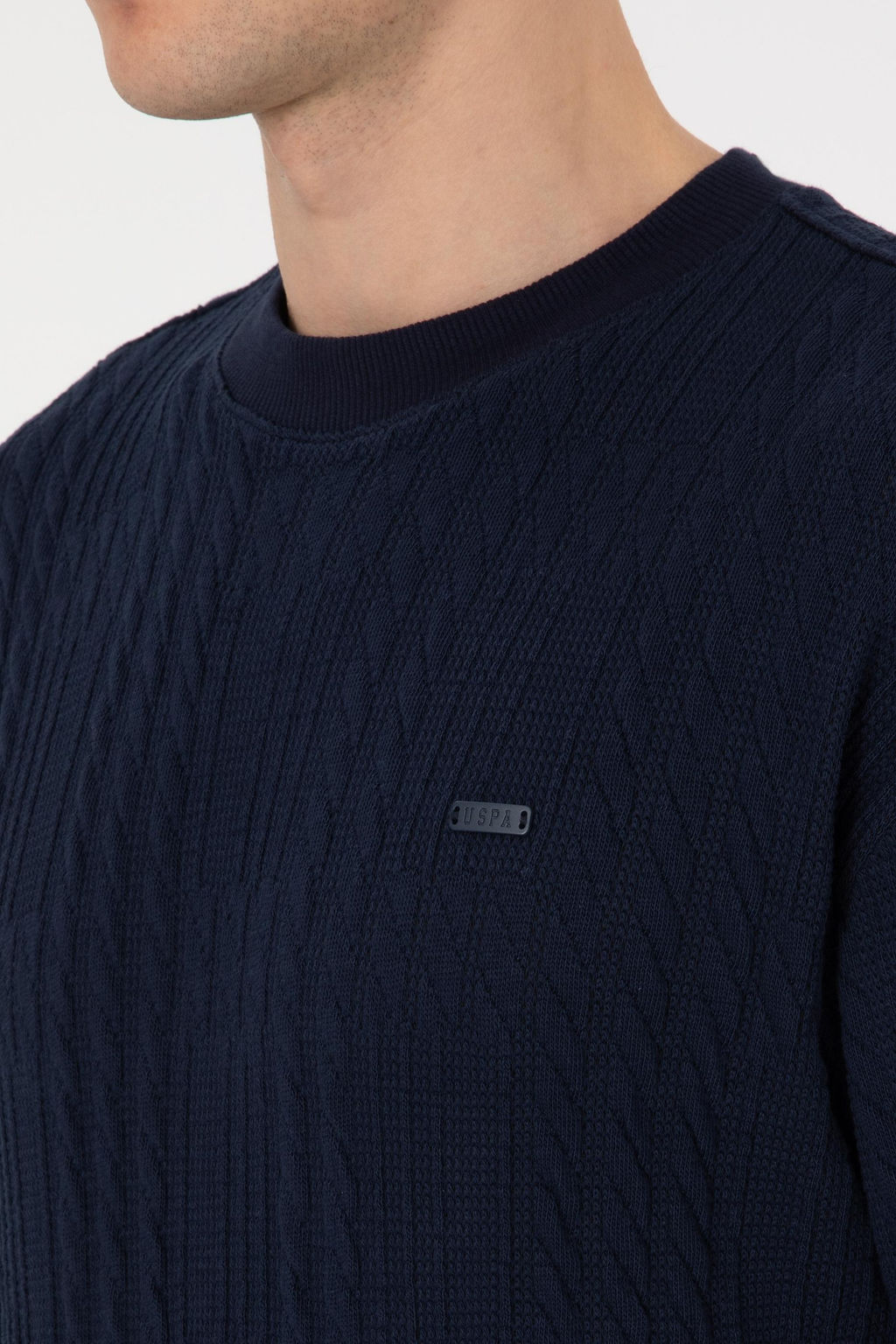 Erkek Comfort Fit Bisiklet Yaka Lacivert Sweatshirt