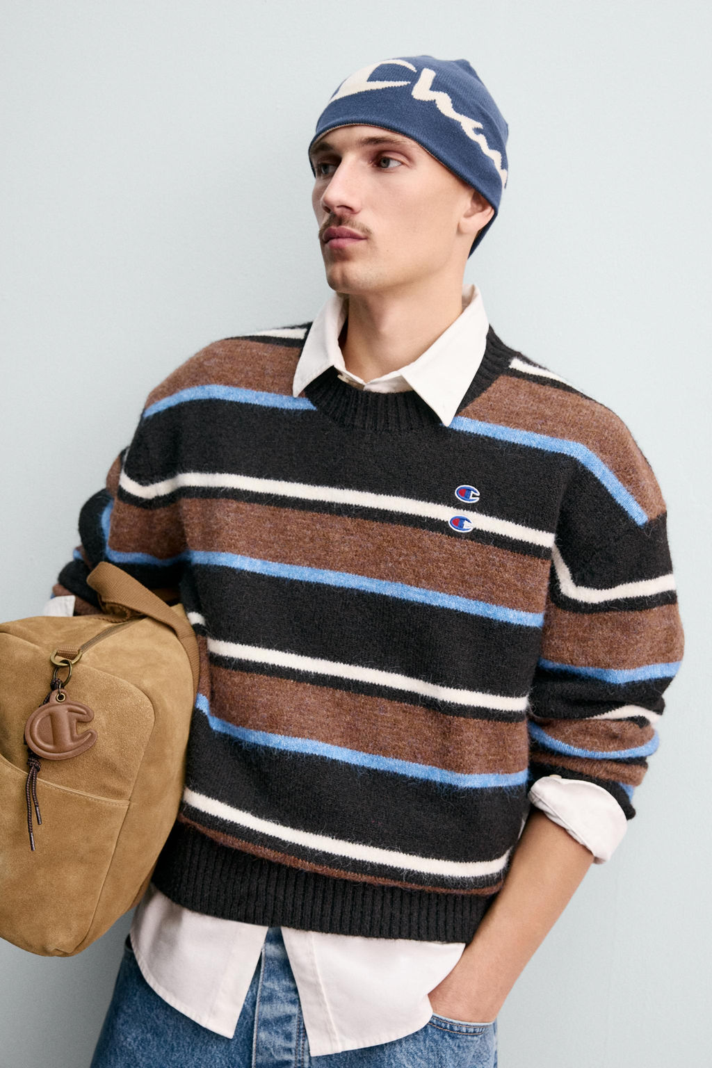 CHAMPION ® X ZARA PATCH STRIPED SWEATER  фото 5