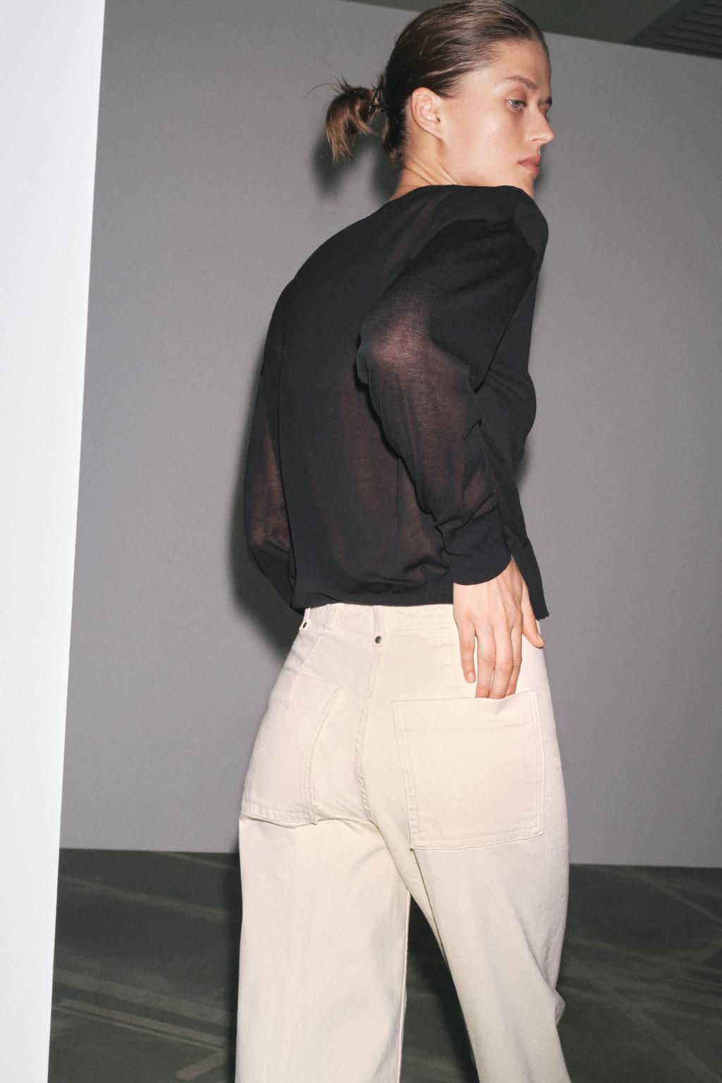 ZW COLLECTION WIDE-LEG HIGH-WAIST JEANS - Zara фото 5