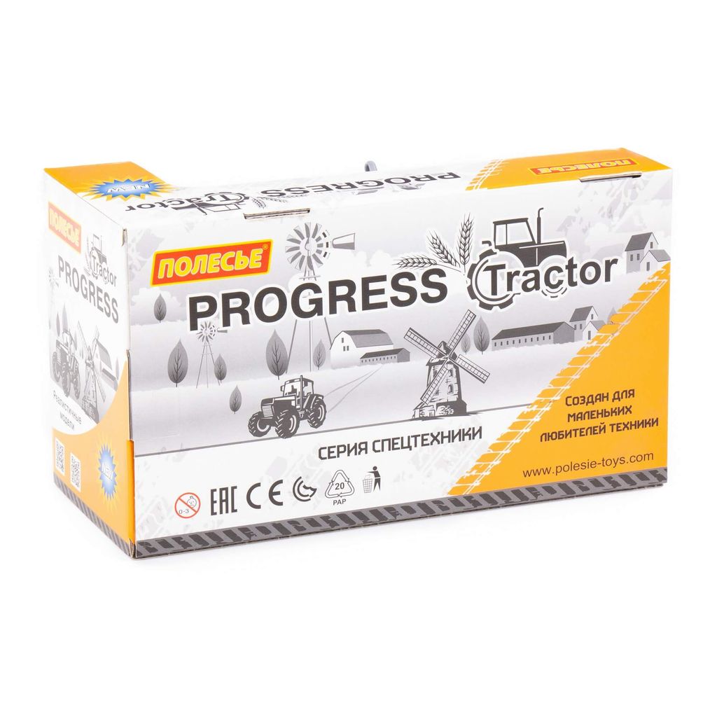 Трактор Прогресс сельскохозяйственный инерционный (оранжевый) (в коробке) - Полесье фото 8