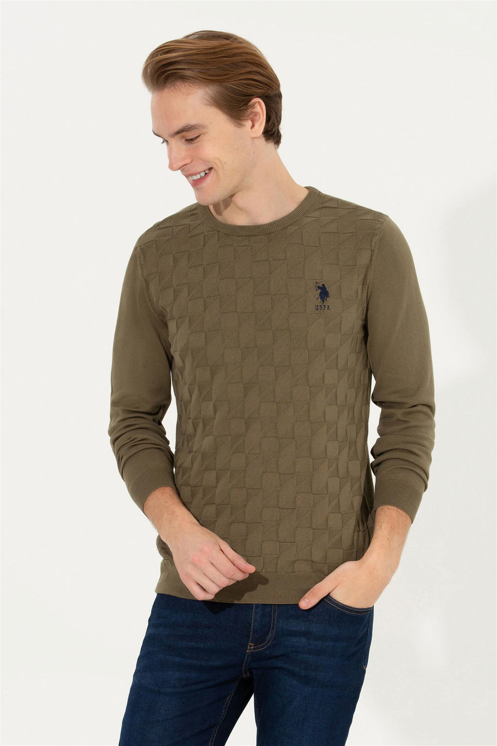 Мужской базовый свитер кокосового цвета Неожиданная скидка в корзине - U.s. polo assn фото 2
