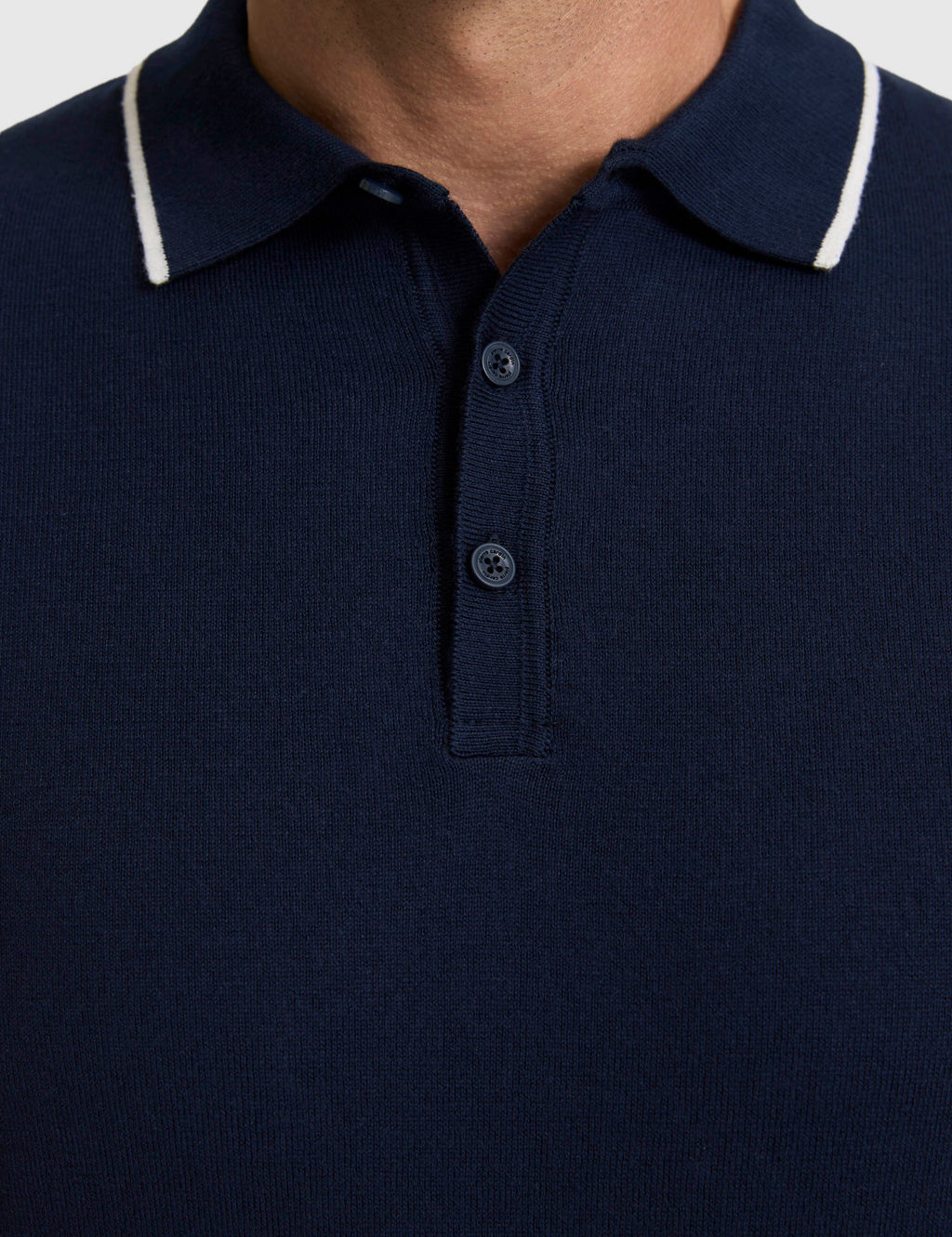 Lacivert Slim Fit %100 Pamuk D__meli Polo Yaka Triko Ti__rt