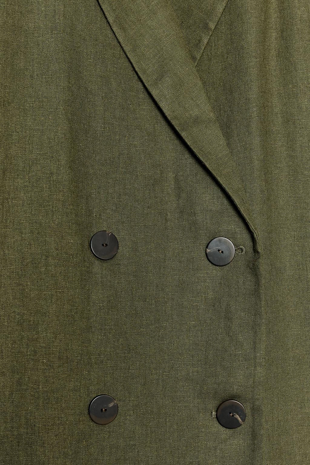 DOUBLE-BREASTED LINEN BLEND BLAZER - Zara фото 21