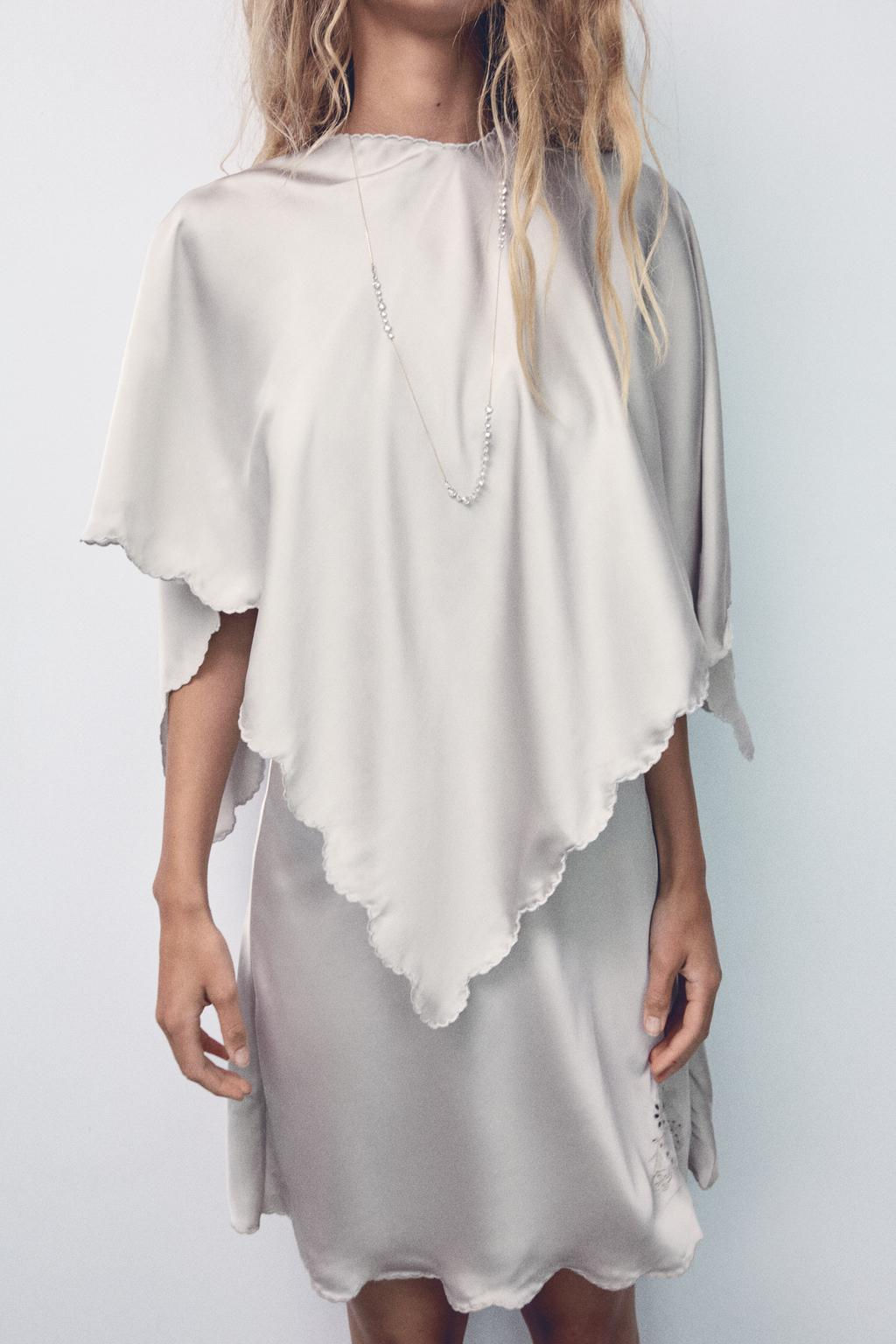 EMBROIDERED SATIN CAPE - Zara фото 2