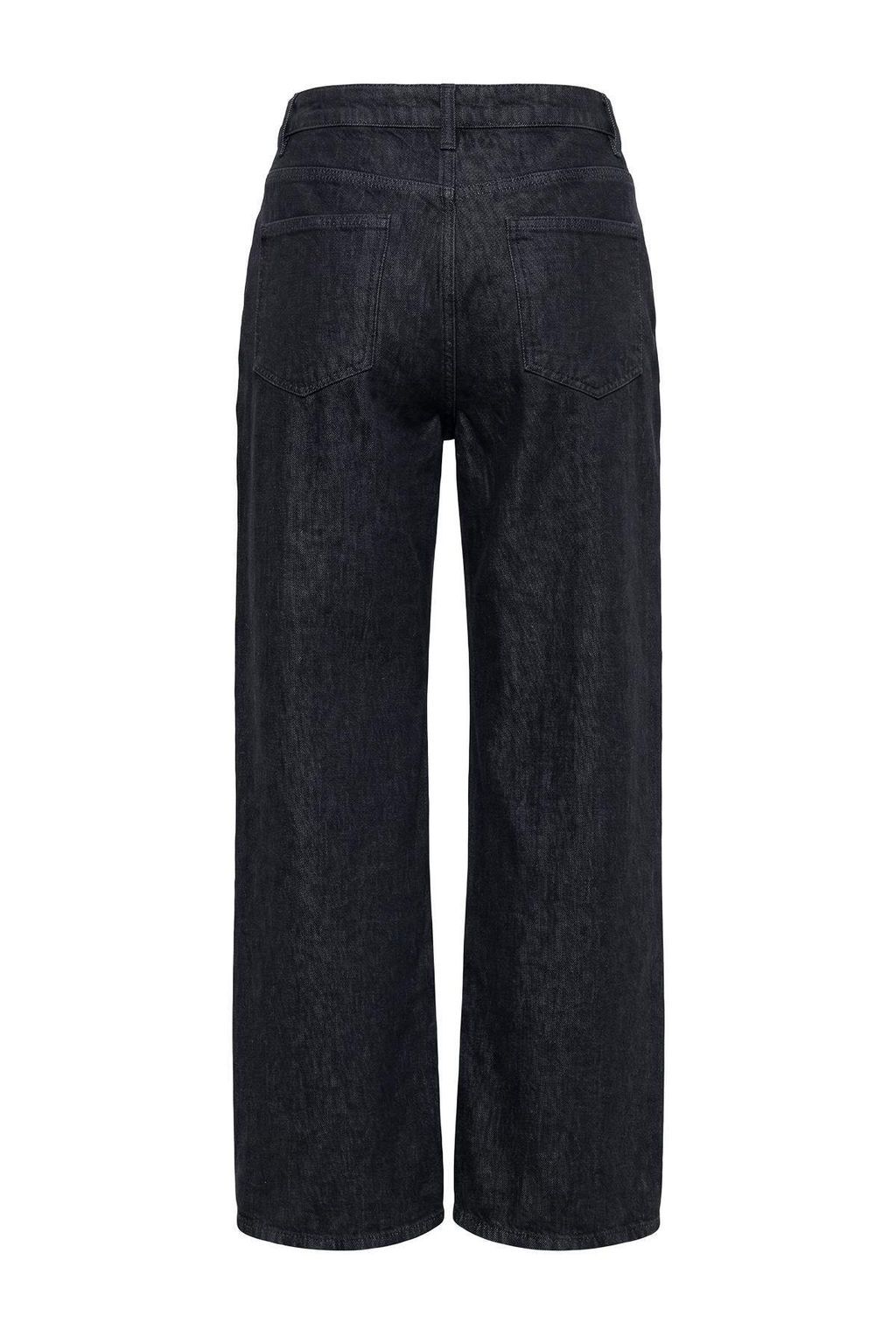 Wardrobe Essentials Siyah %100 Pamuk Y_ksek Bel Straight Boru Pa_a Jeans TWOAW27JE00093 - Trendyolmilla фото 2